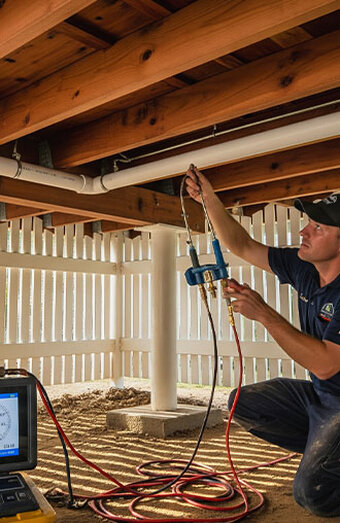 Plumber Checking Pipe